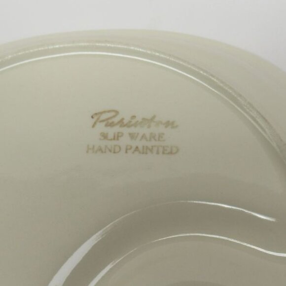 Purinton Pottery Slip Ware OPEN APPLE Snack Plate with Cup - Signed - Picture 5 of 5